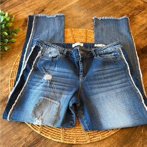 Jessica Simpson Distressed Multi Texture Blue Jeans